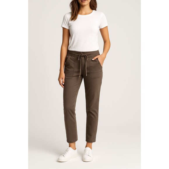 JAMES PERSE Women's Stretch Canvas Surplus Pants Size Small Green Drawstring EUC - Picture 1 of 15